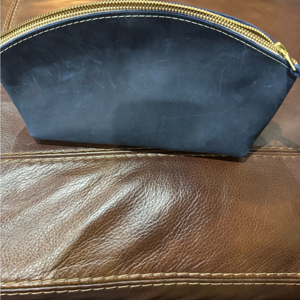 Black Suede Toiletry Bag - Picture 2 of 3